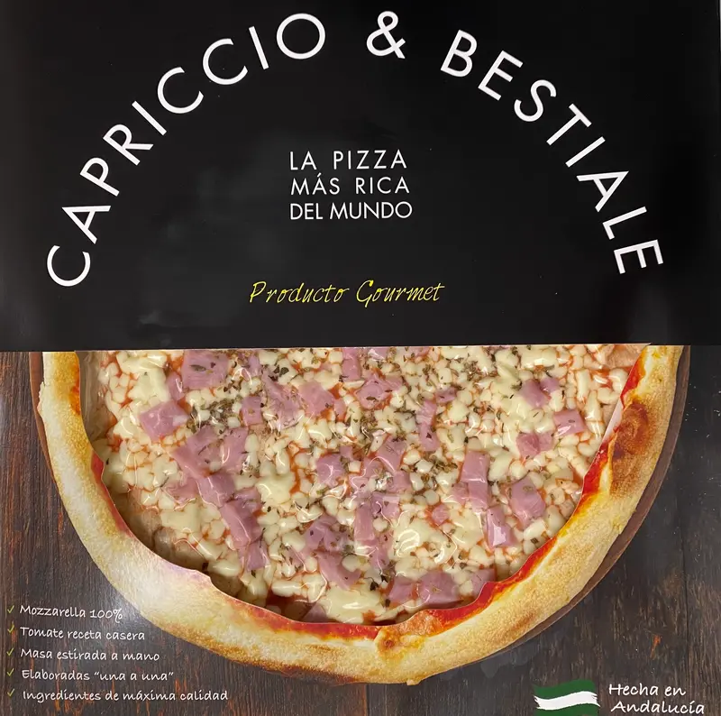 Pizza Jamón York. 29 Ø. De 450 a 500 grs.