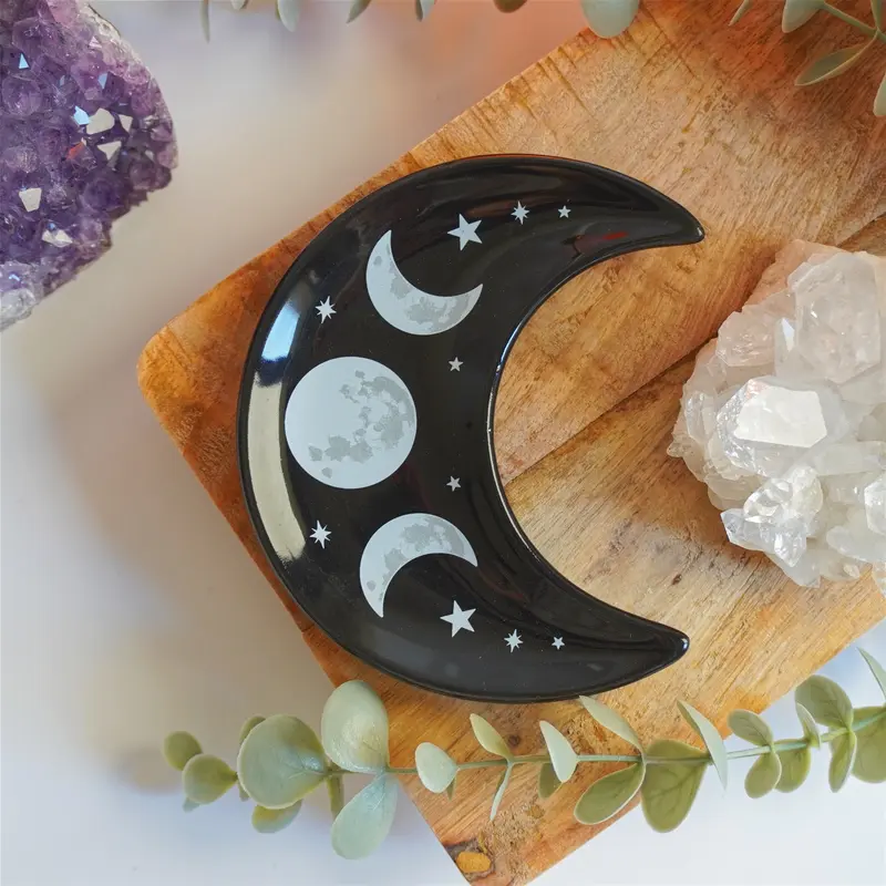 Plato Luna Creciente - Para minerales, joyas y pequeños objetos