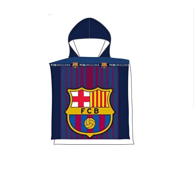 Poncho Playa Piscina FC Barcelona 55x110cm infantil de microfibra para niños Oficial