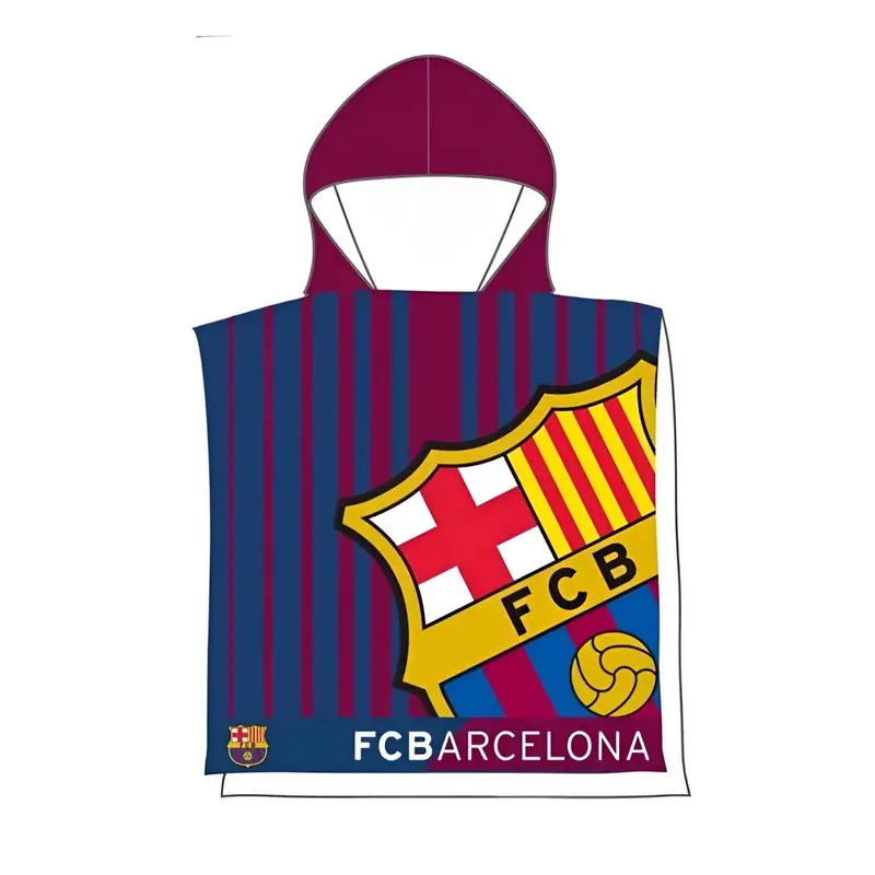 Poncho Playa Piscina FC Barcelona Escudo 55x110cm infantil de microfibra para niños Oficial