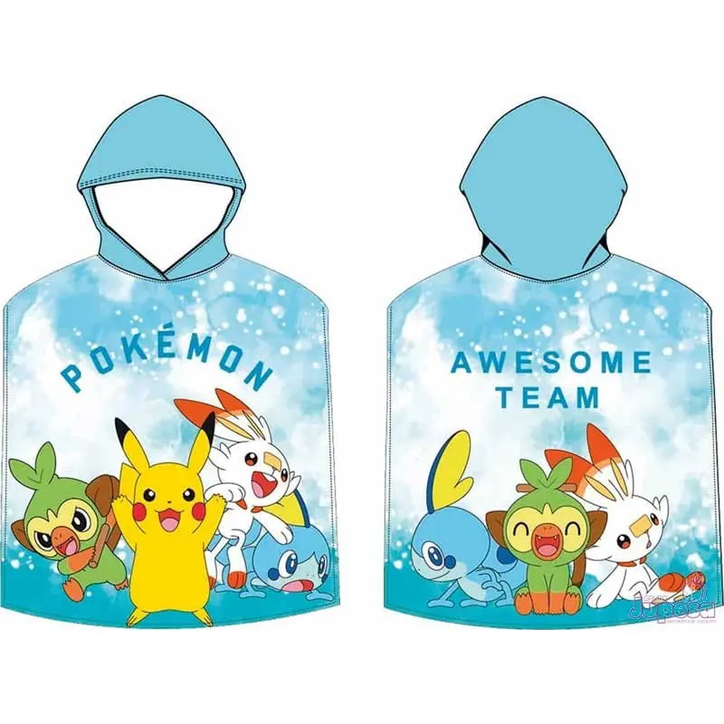 Poncho Playa Piscina Pokémon awesome team 55x110cm infantil de microfibra
