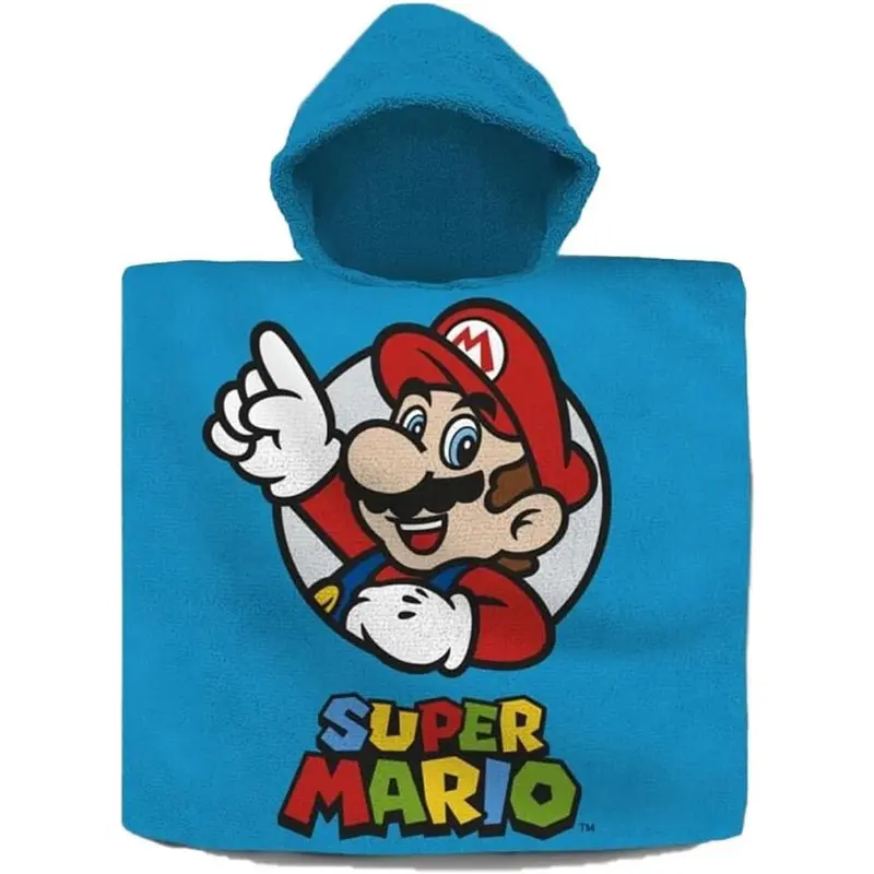 Poncho toalla algodón SUPER MARIO 60x120cm