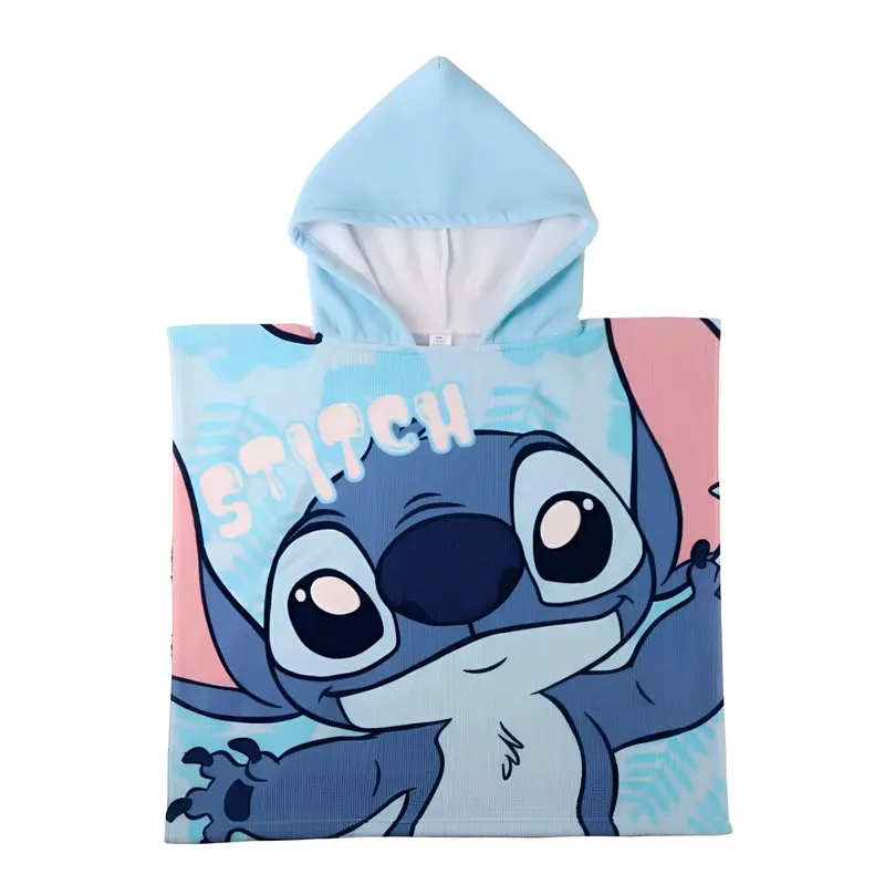 Poncho toalla infantil playa piscina Stitch y Ángel