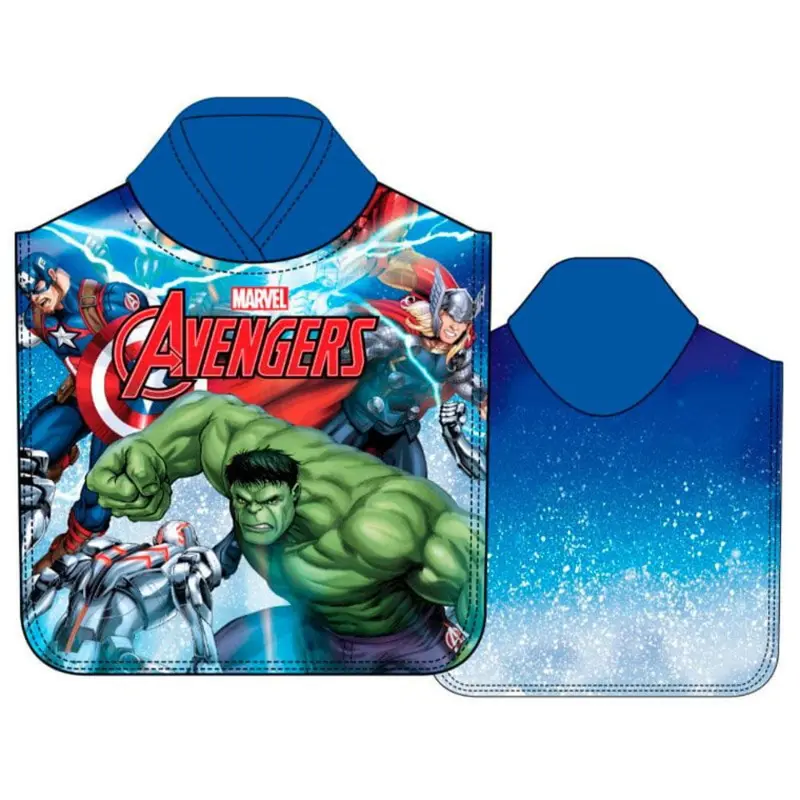 Poncho toalla playa y piscina infantil Marvel Avengers 50x100cm