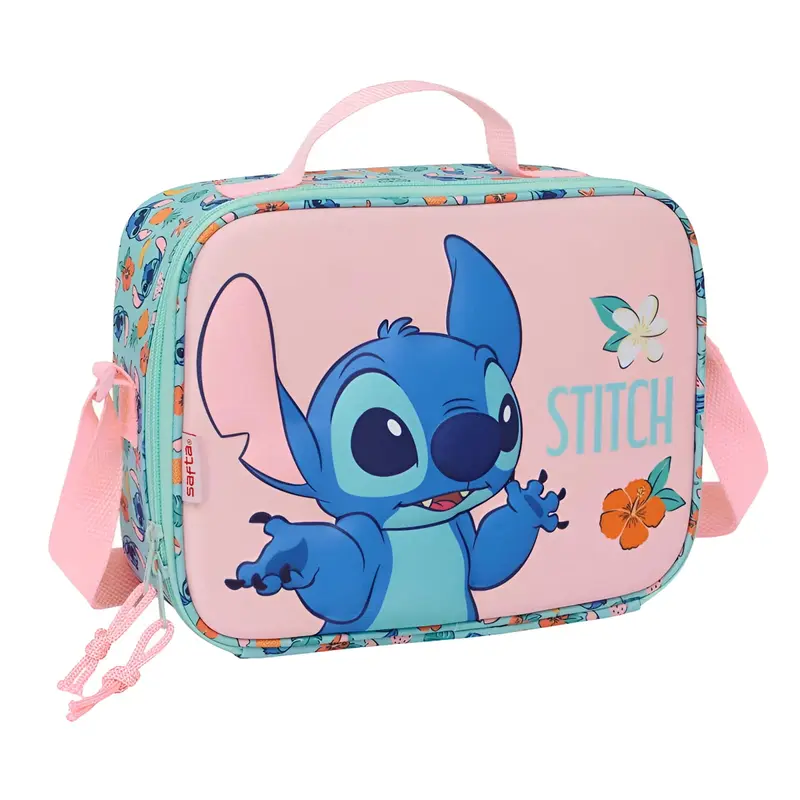 Portameriendas nevera 3D Stitch Disney rosa 25x9x19cm