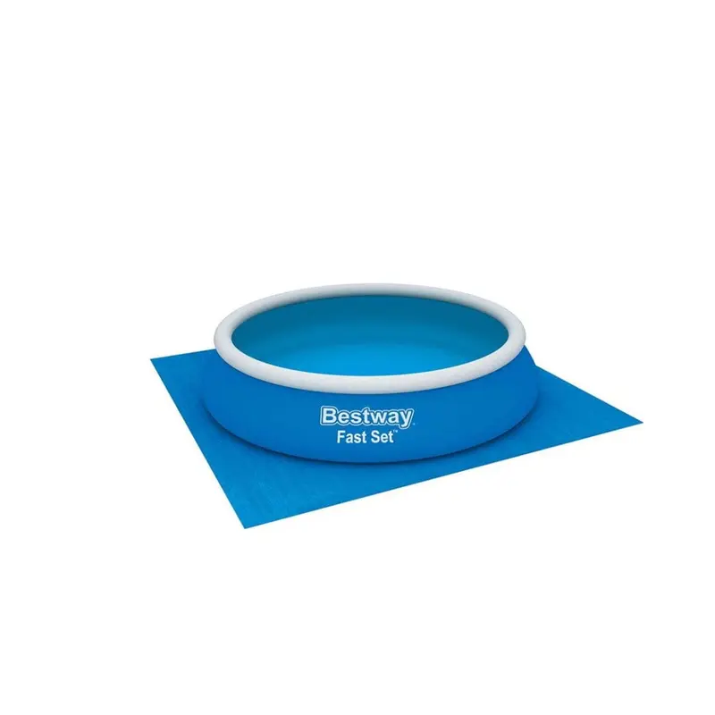 Protector de suelo azul de 3,96 x 3,96 para piscinas de hasta 3,66