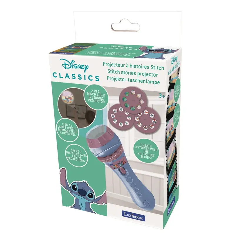 Proyector de historias y linterna Stitch Disney