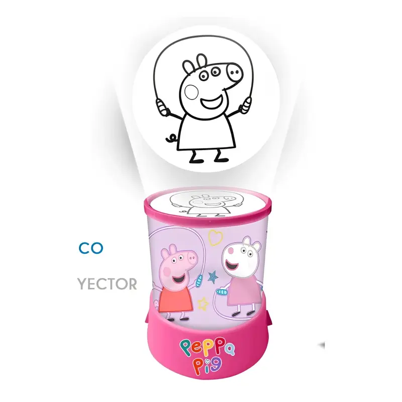 Proyector LED cilíndrico infantil PEPPA PIG 10x15cm