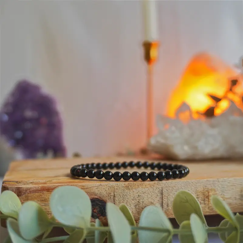 Pulsera Obsidiana | Bolas 4mm | Protección y evolución