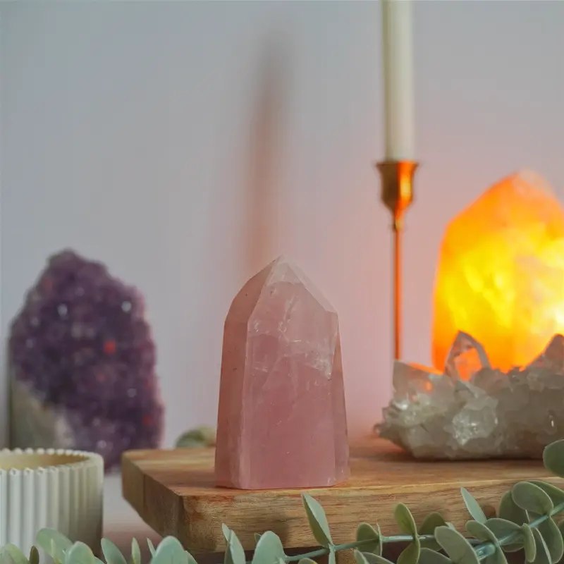 Punta pulida de Cuarzo Rosa | Calidad extra | Amor propio y autoestima