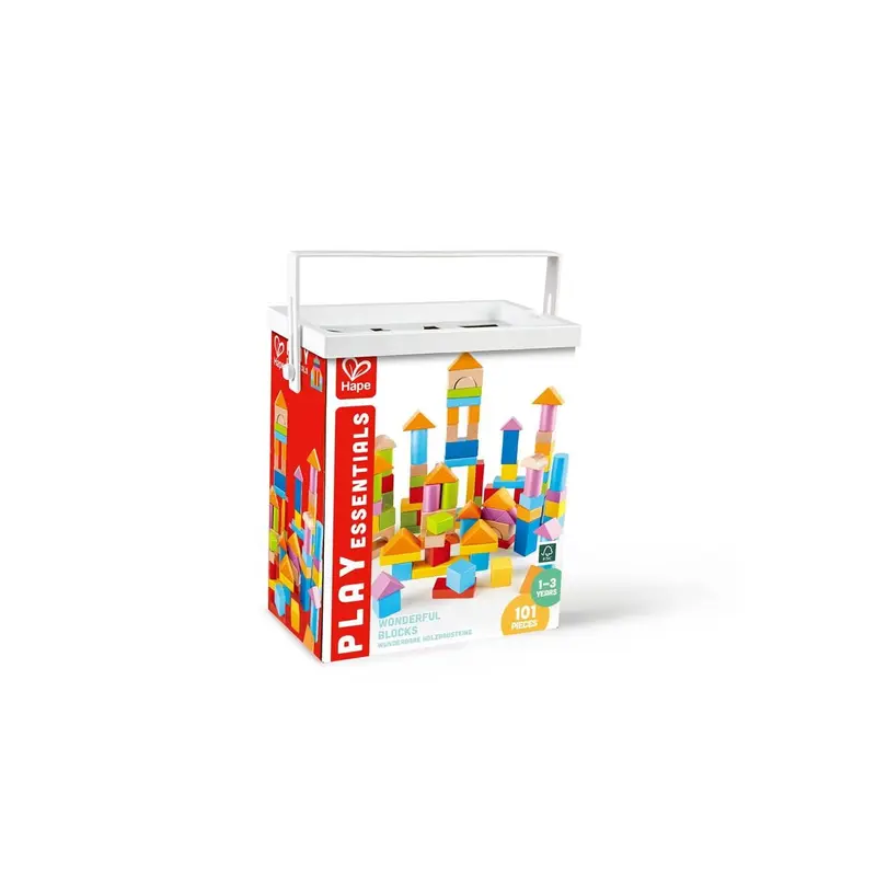 Puzzle de madera 101 bloques 27x22x13cm de Hape