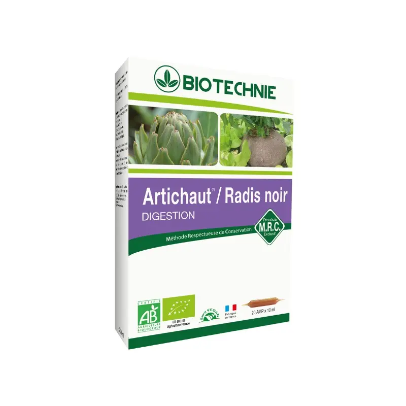 RABANO NEGRO ALCACHOFA BIO 20 AMPOLLAS BIOTECHNIE