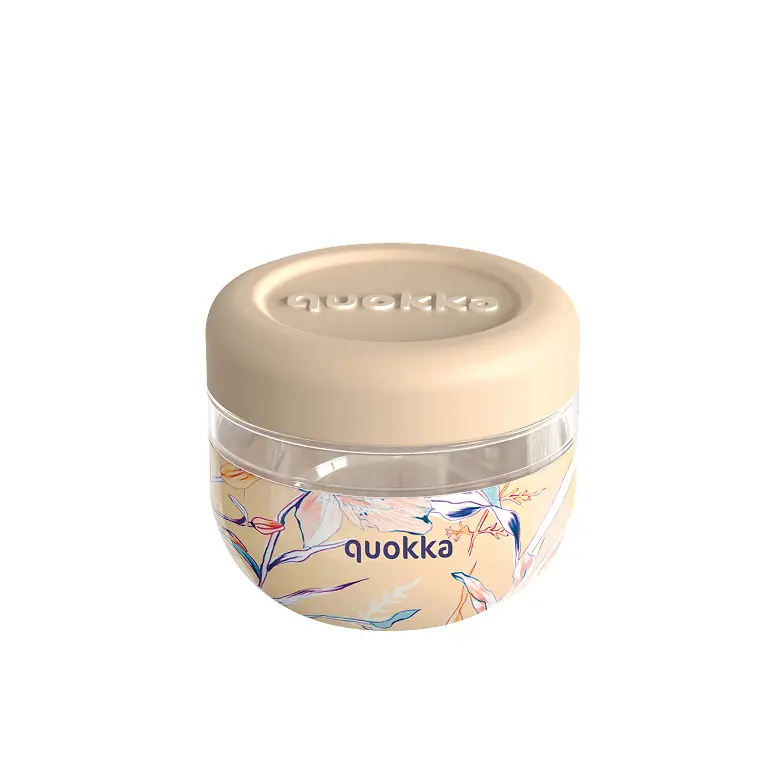 Recipiente de comida con funda de silicona QUOKKA bubble vintage floral 770ml