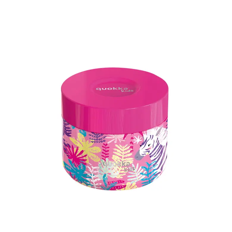 Recipiente de comida QUOKKA KIDS térmico acero inoxidable whim zebras 360ml