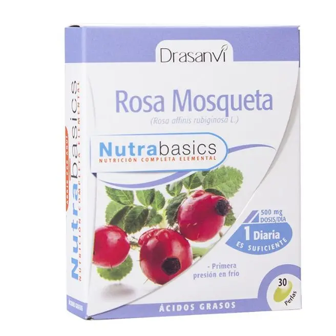 ROSA MOSQUETA 500 mg 60 Perlas NUTRABASICOS