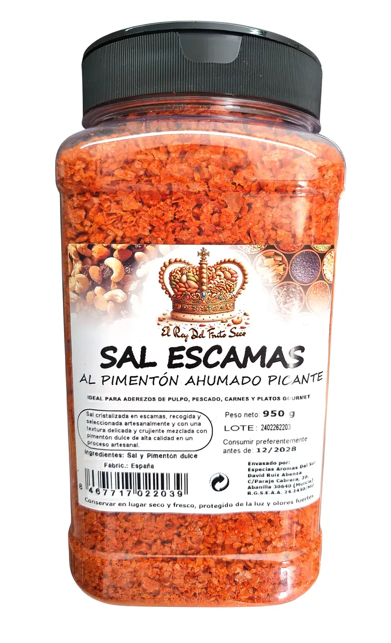 Sal en Escamas con Pimentón Ahumado Picante 950 g