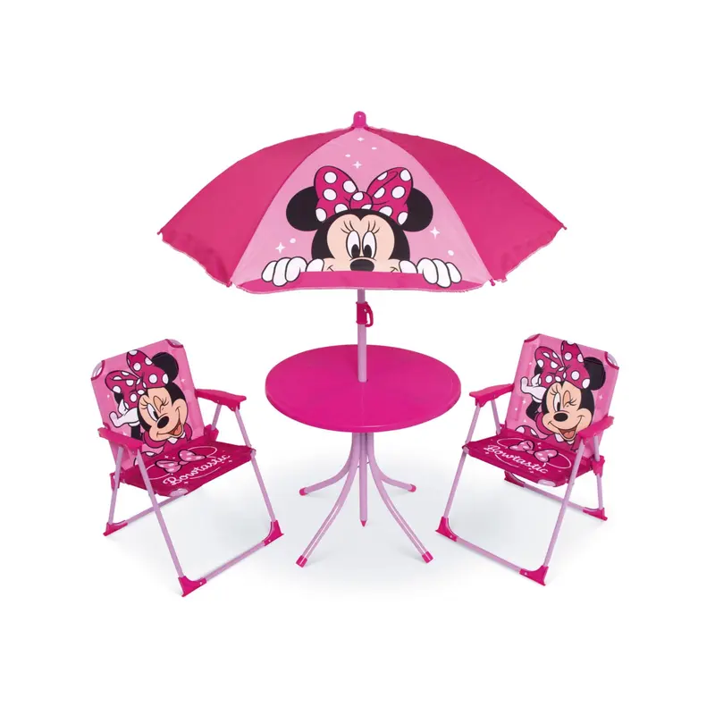 Set camping con mesa, dos sillas y sombrilla de Minnie Mouse Disney