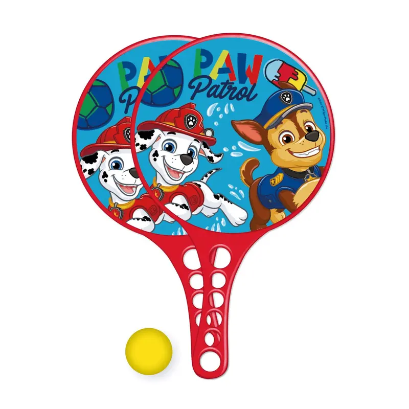 Set de 2 palas y pelota de Patrulla canina Paw Patrol perfecto para juego exterior