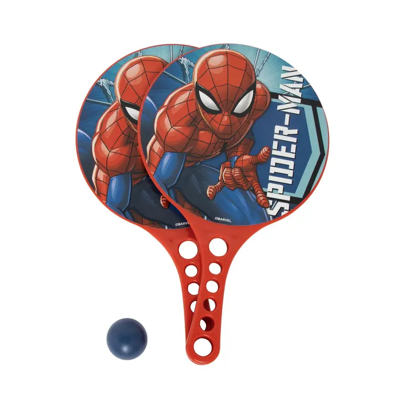 Set de 2 palas y pelota de Spiderman Marvel perfecto para juego exterior