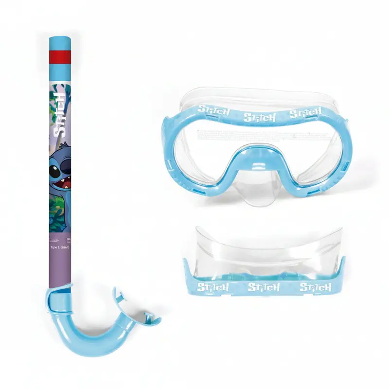 Set de buceo infantil Stitch con gafas de bucear y tubo snorkel