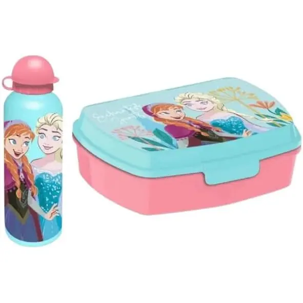 Set de cantimplora aluminio 500ml + Sandwichera FROZEN