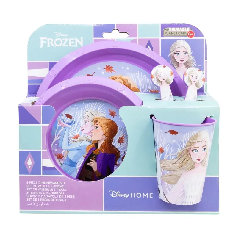Set vajilla infantil easy Frozen Anna y Elsa 5 piezas