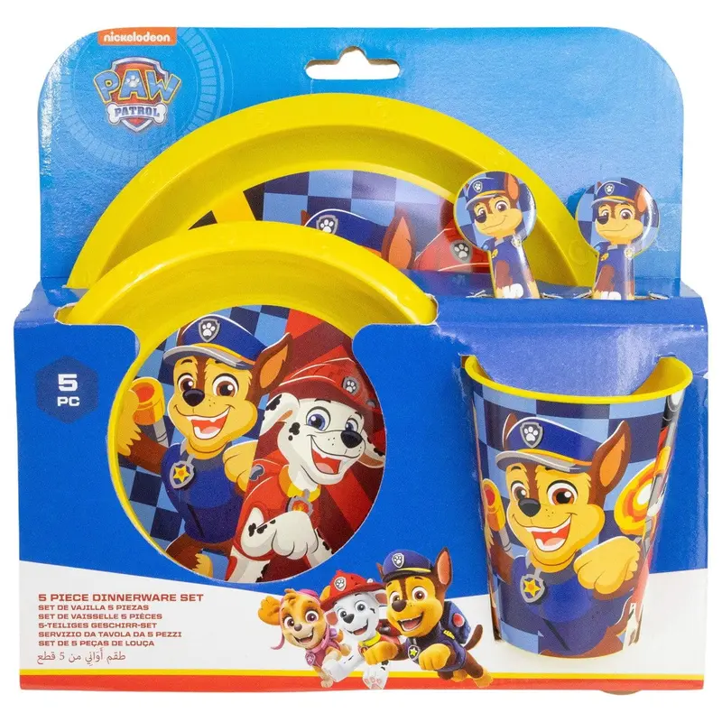 Set vajilla infantil easy Patrulla canina (Paw Patrol) 5 piezas
