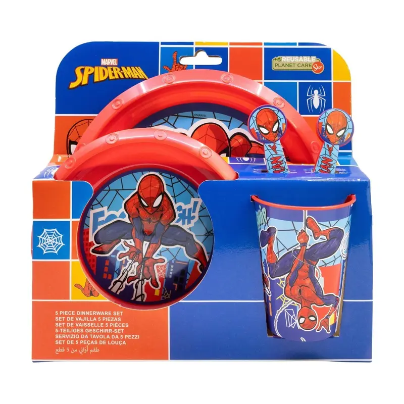 Set vajilla infantil easy Spiderman Marvel 5 piezas