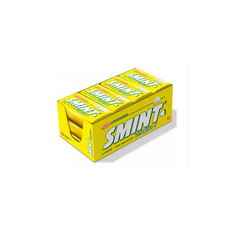 Smint Tin LIMON, Caramelo Comprimido Sin Azúcar - 12 unidades de 35 gr. (Total 420 gr.)