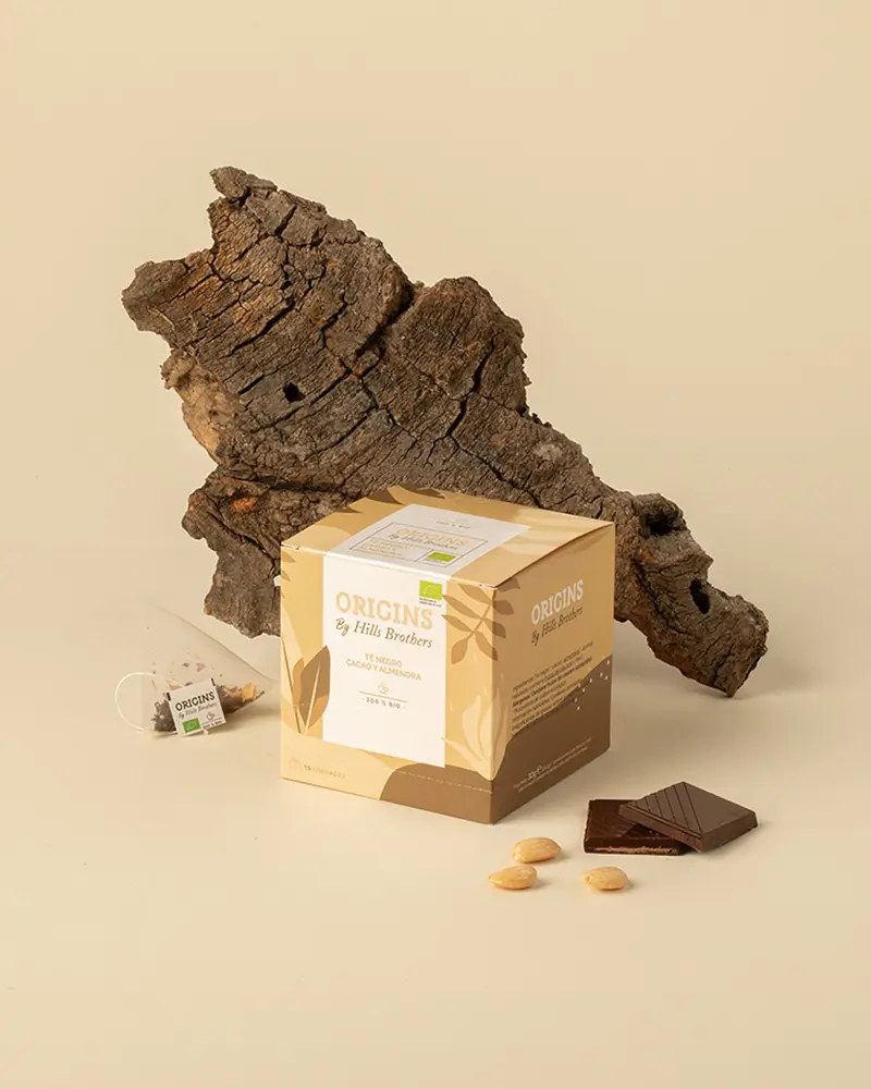 Té ecológico origins hills brothers negro cacao almendra 15 uds