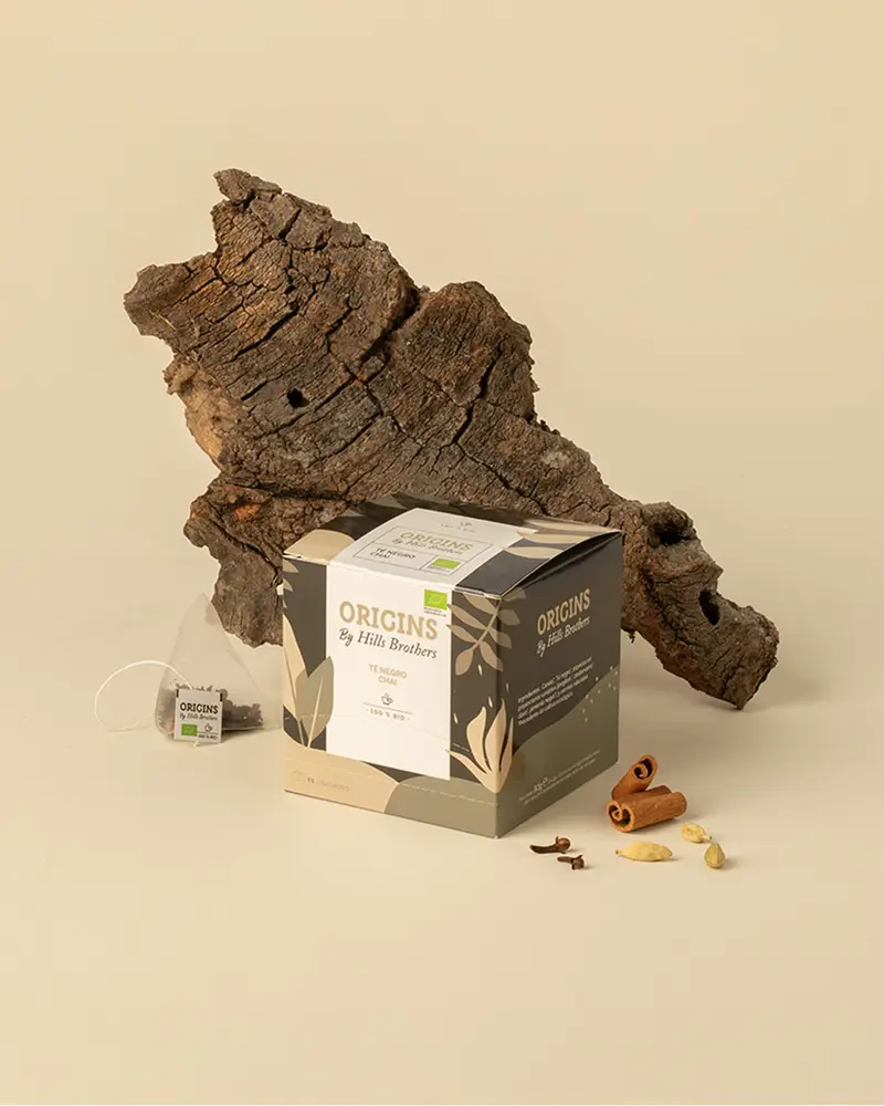 Té ecológico origins hills brothers negro chai 15 uds