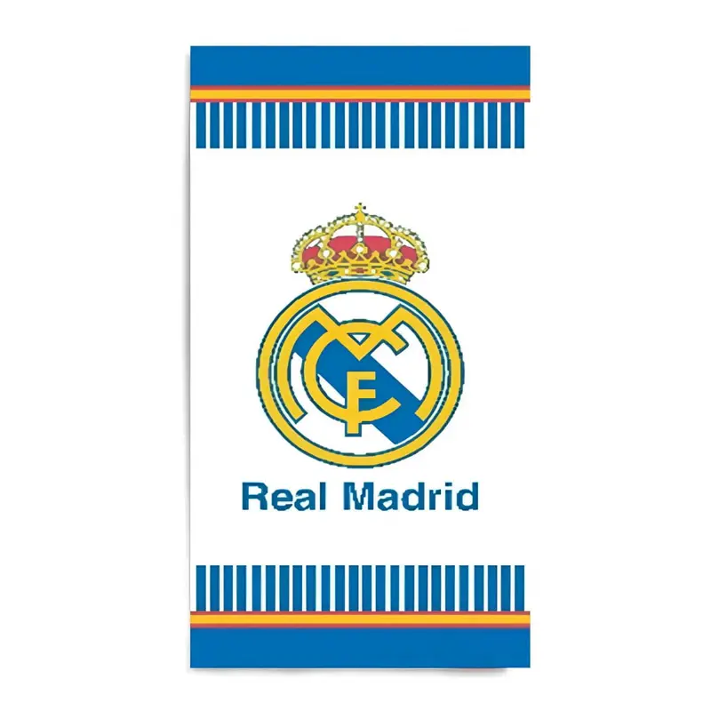 Toalla Playa Piscina infantil Real Madrid blanca 180x90cm