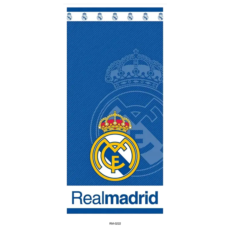 Toalla Playa Piscina infantil Real Madrid Franja Blanca Oficial 70x140cm