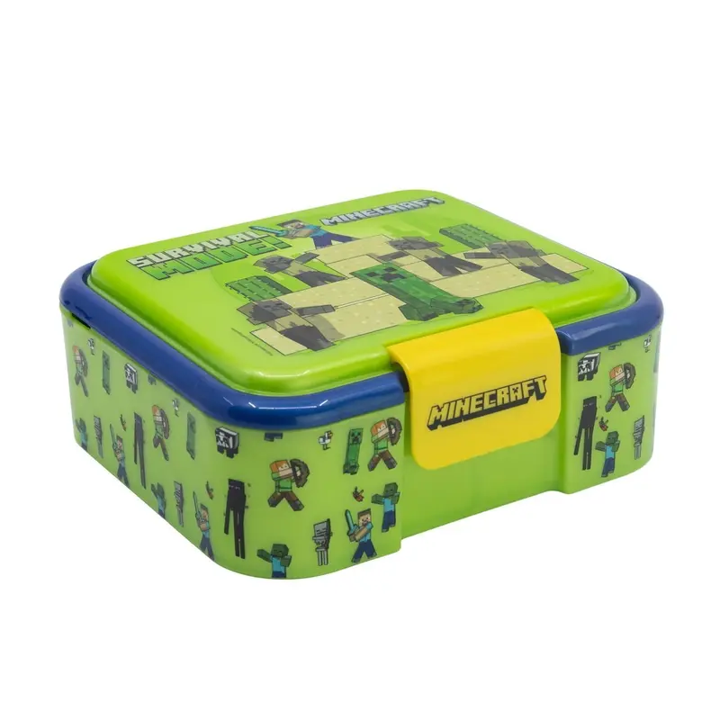 Tupper sandwichera infantil Minecraft con tres compartimentos