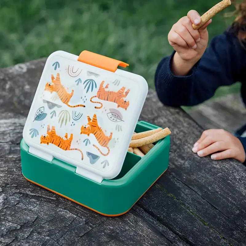 Tupper sandwichera infantil QUOKKA TWIST KIDS TIGERS con compartimentos