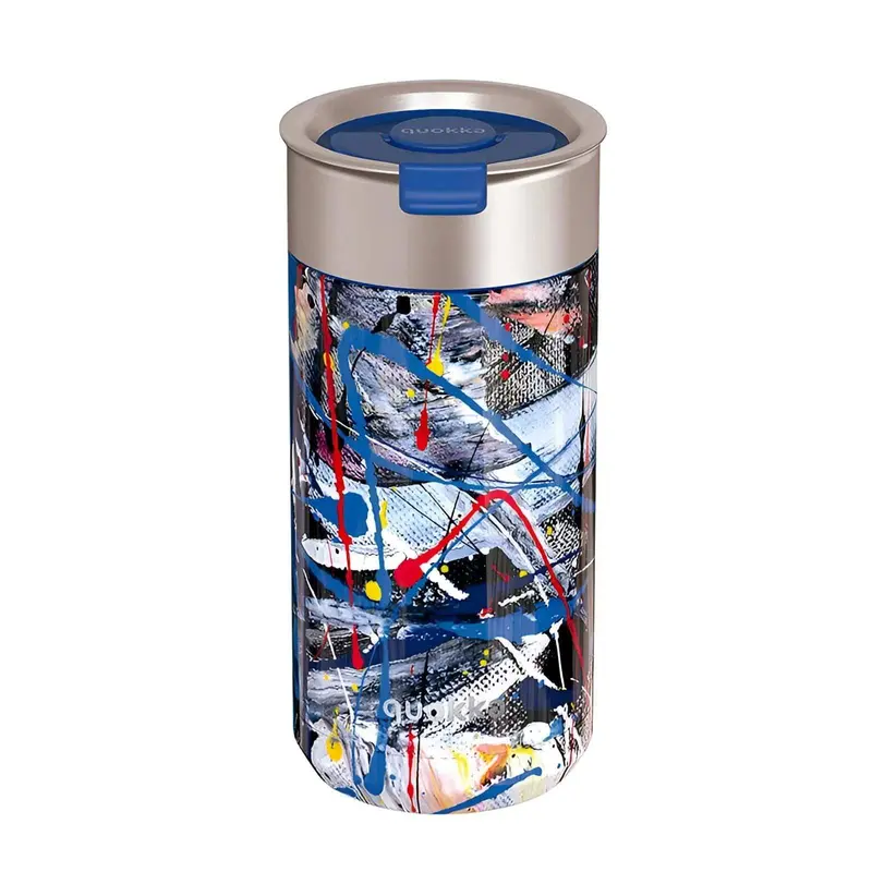 Vaso Térmico Acero Inoxidable Quokka Boost 400ml Abstract, Taza Reutilizable Café Te Frío y Caliente y bebidas