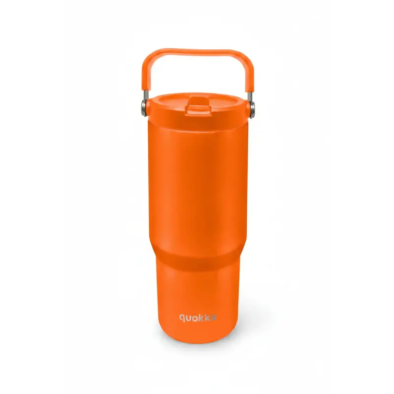 Vaso térmico Quokka CORE Papaya Orange 860ML de acero inoxidable con asa