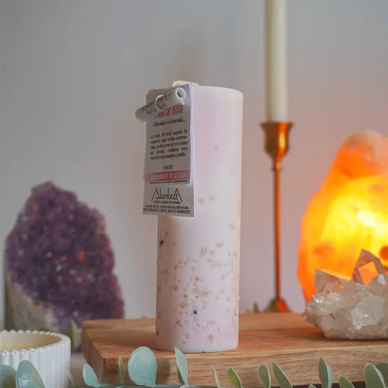 Vela Ritual | Amor - Cuarzo Rosa