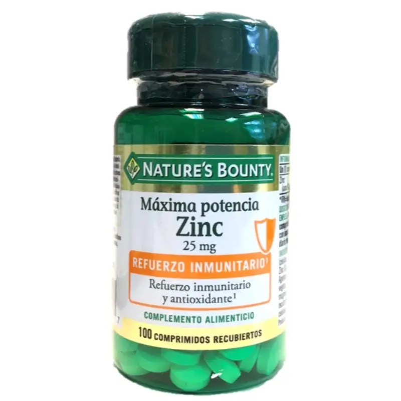 ZINC MAXIMA POTENCIA 25 mg 100 Comp Recubiertos
